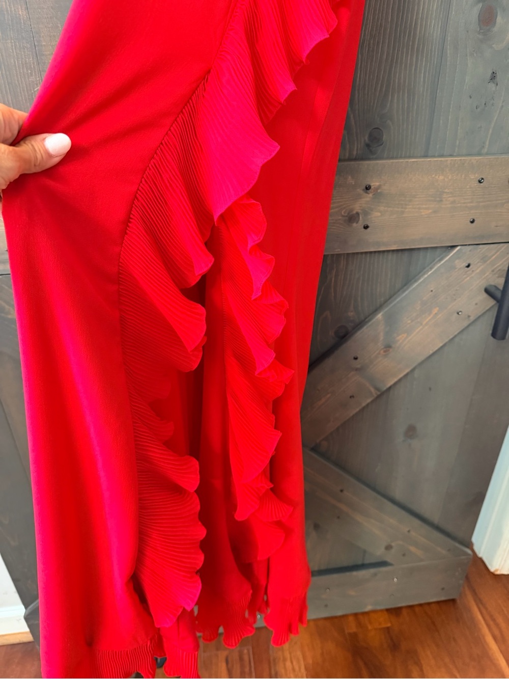 Dress the Population Vibrant Red Ruffled Maxi Dress - Picture 6 of 10